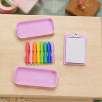 1/12 Scale Stationery Set Molded Dollhouse Clipboard Set Multi-Color