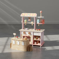 Ice Cream Shop Toy Fine Movement Skills Dessert Stand Playset Pastel Colors