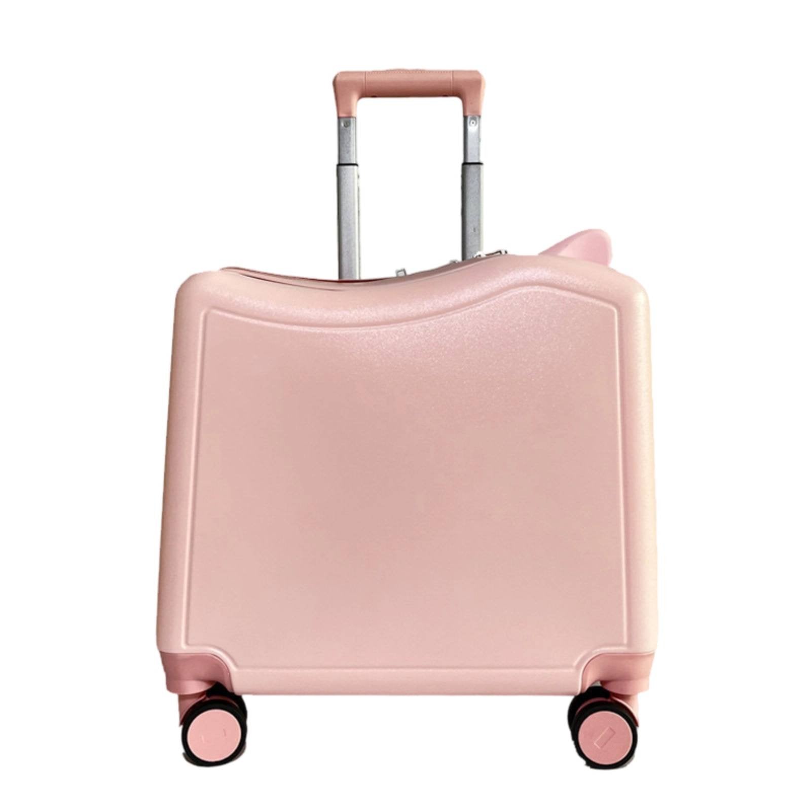 Sit-on Suitcase Rotating Wheels Sit-on Trolley Case Lightweight Kids Rideable Luggage for Young Children, Vacation, Airport