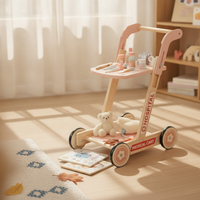 Children'examination Cart Toy Interactive Accessories Pretend Play Medical Cart Smooth Edges Wooden Physician Play Set