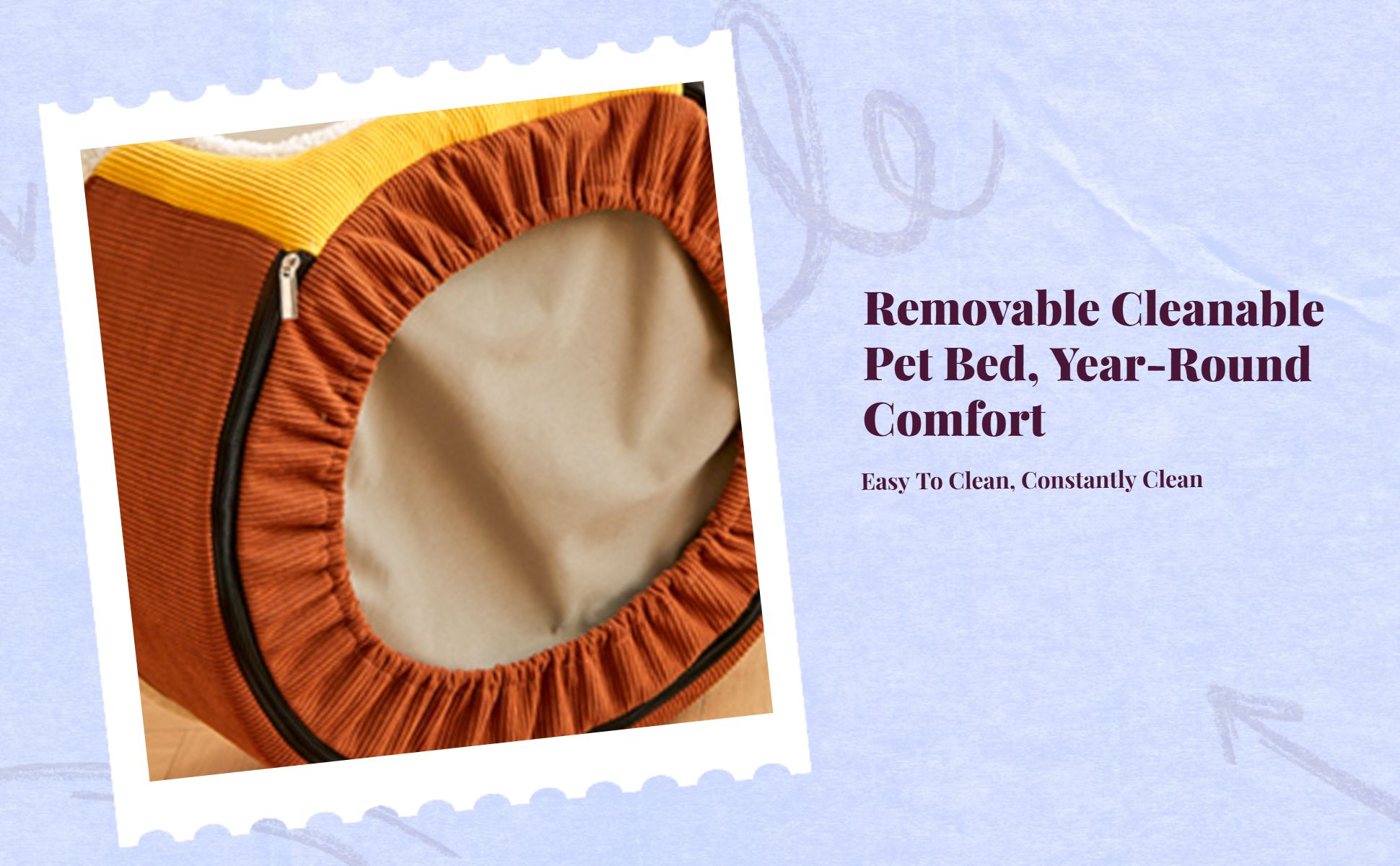 Removable plush cat bed offers indoor comfort