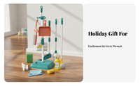 Kids Cleaning Set Pretend Cleaning Tools Realistic Toys Broom and Mop Set for Young Children, Preschoolers