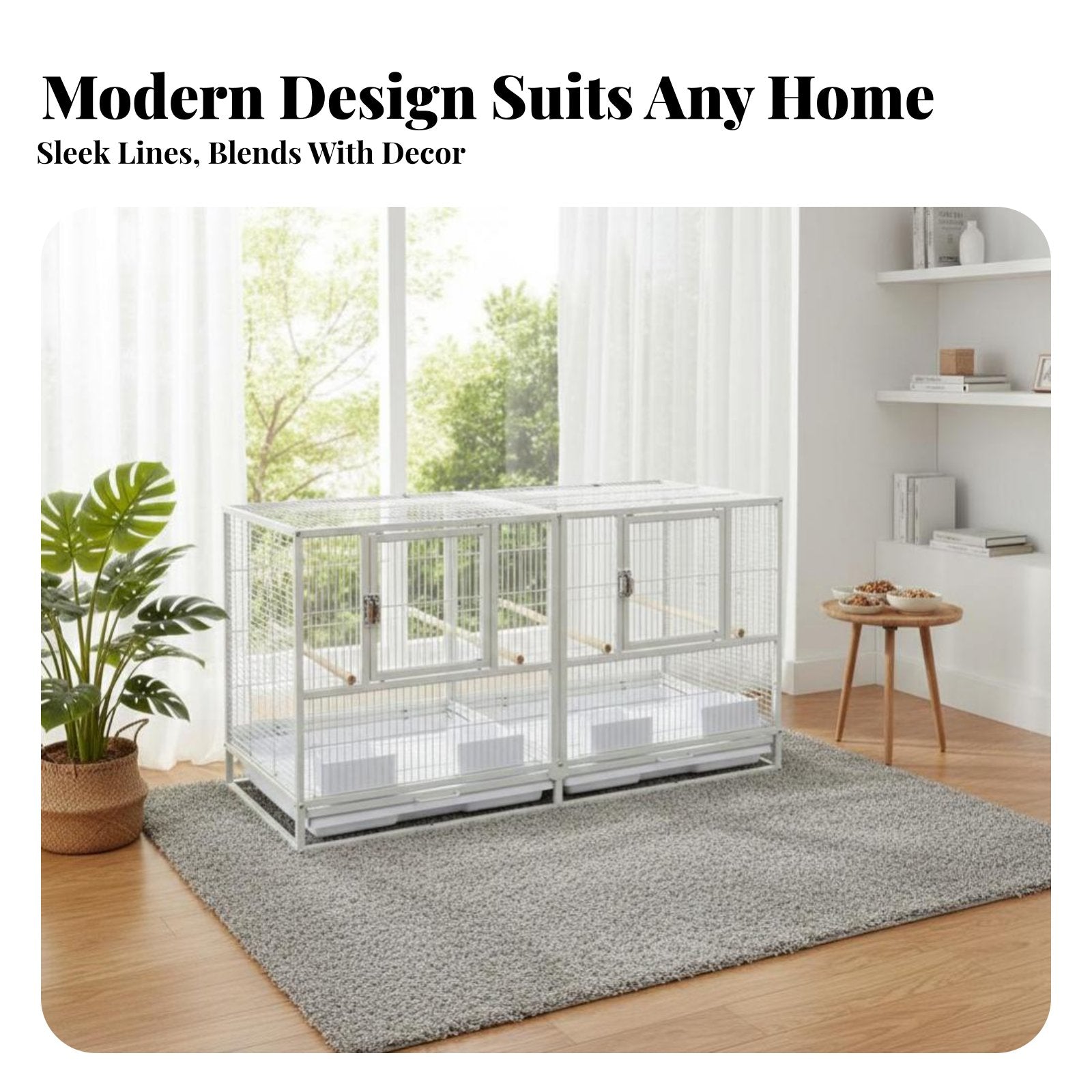 3-Tier Breeding Enclosure Removable Divider Dividable Bird Enclosure Safety Lock