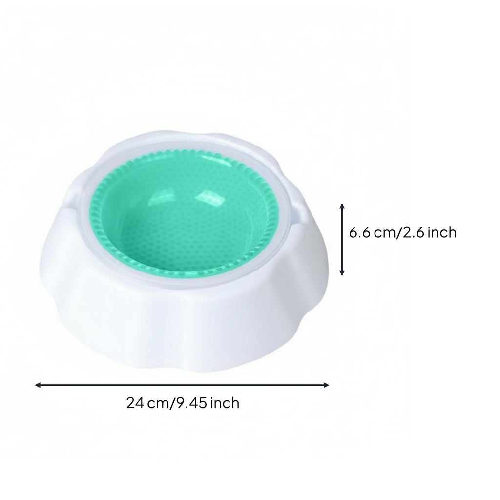 Round Pet Cooling Bowl Flared Base Cooling Pet Bowl Raised Rim for Drinking