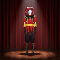 Clown Costume Stage Performance Harlequin Outfit Long Sleeved for Cosplay Party
