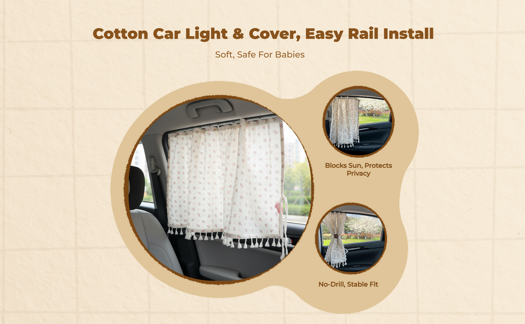 Car Pane Shade, Sliding Rail Installation, Light-blocking Shade Panel for Infants, Sun Protection, Privacy, Heat Insulation