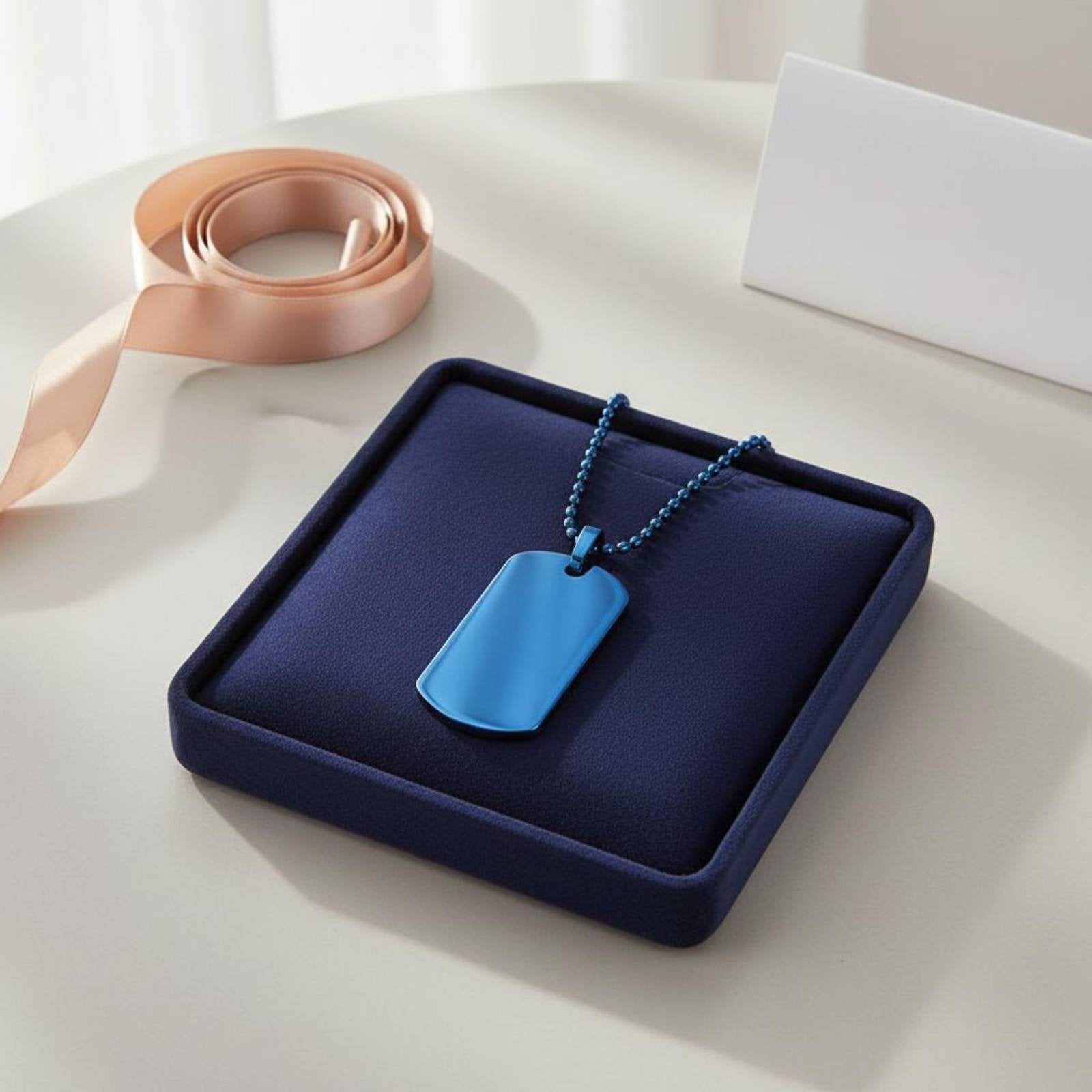 Mirror Finish Dog Pendant Necklace Beveled Trim Fashion Jewelry Low Maintenance