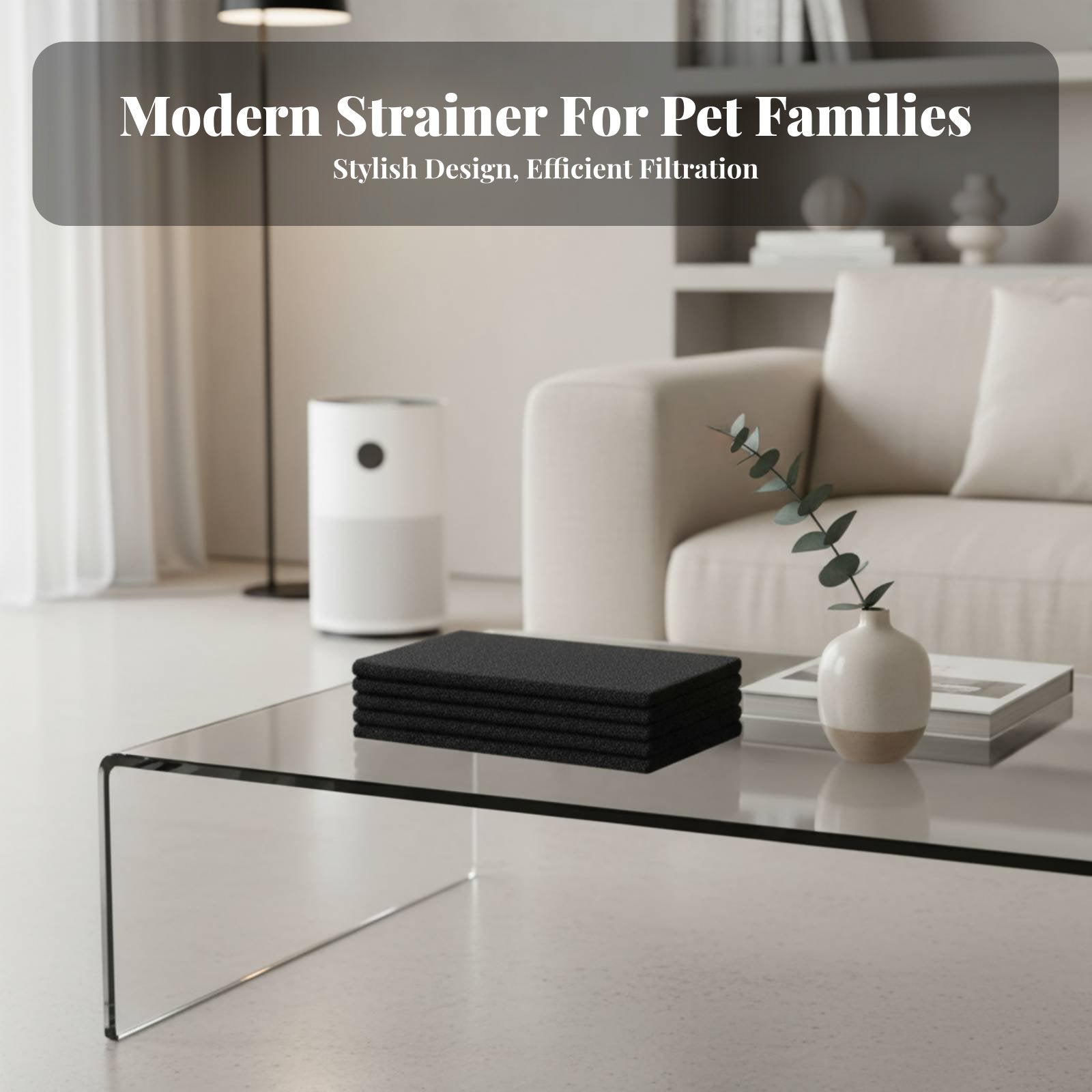 Pet Air Purifier Filter Allergen Control H13 HEPA Filter Removes Dust & Pollen