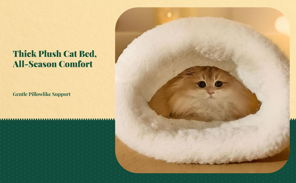 Cat Sleeping Bag, Semi-Enclosed Plush Cave Bed