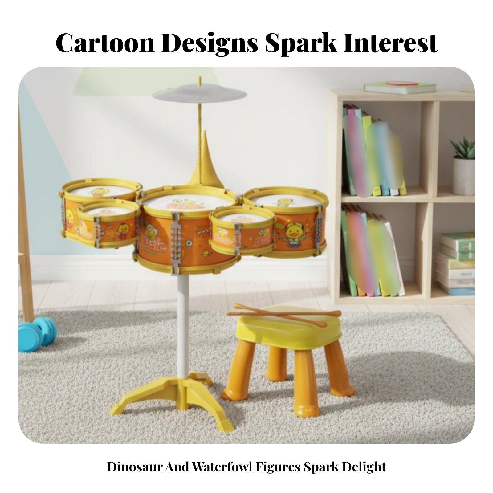 Kids Drum Set Great Gift Toddler Jazz Drum Kit Easy Assembly for Playtime, Boys