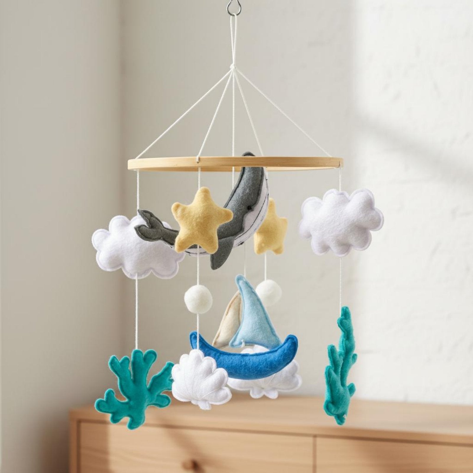 Felt Crib Mobile Easy to Install Marine Creature Crib Mobile Sleep Aid