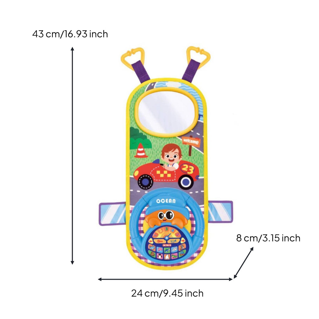 Car Driving Toy Interactive Hanging Steering Wheel Toy Lights and Sounds