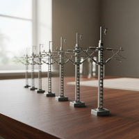 12 Pieces Model Railway Catenary Mast Realistic Intricate for Hobbyists