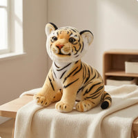 Reclining Tiger Stuffed Doll Silk Textile Tiger Stuffed PP Soft Toy