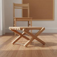 Guitar Footrest Natural Wood Finish Music Accessory Metal Support Rods