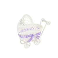 Carriage-styleStyle Woven Basket White Stroller Shaped Basket Portable