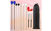 13 Pieces Drumstick and Mallet Set Portable Marimba Mallet and Drumstick Pack
