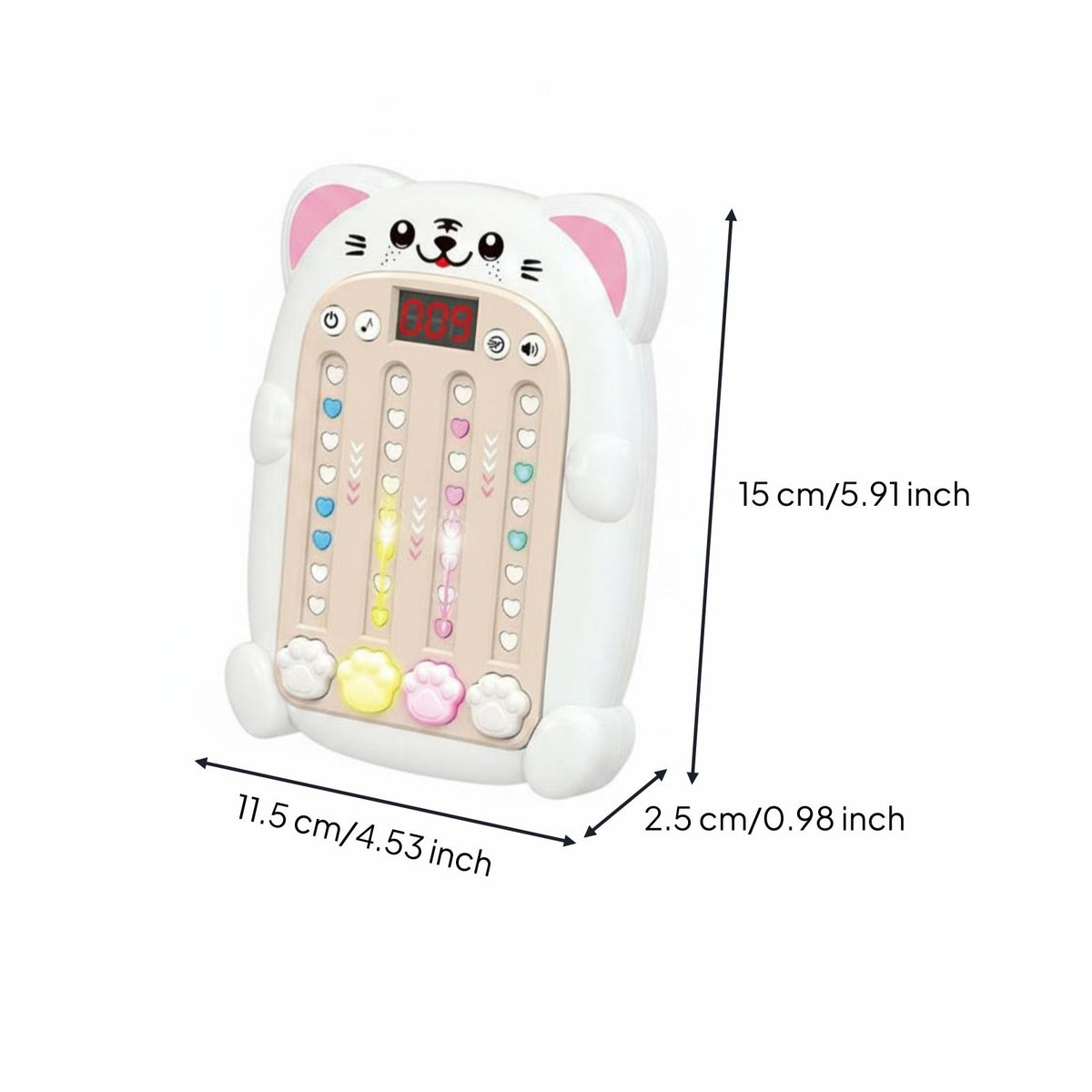Bear Rhythm Game Music Whack-a-Critter Game Light up for Children