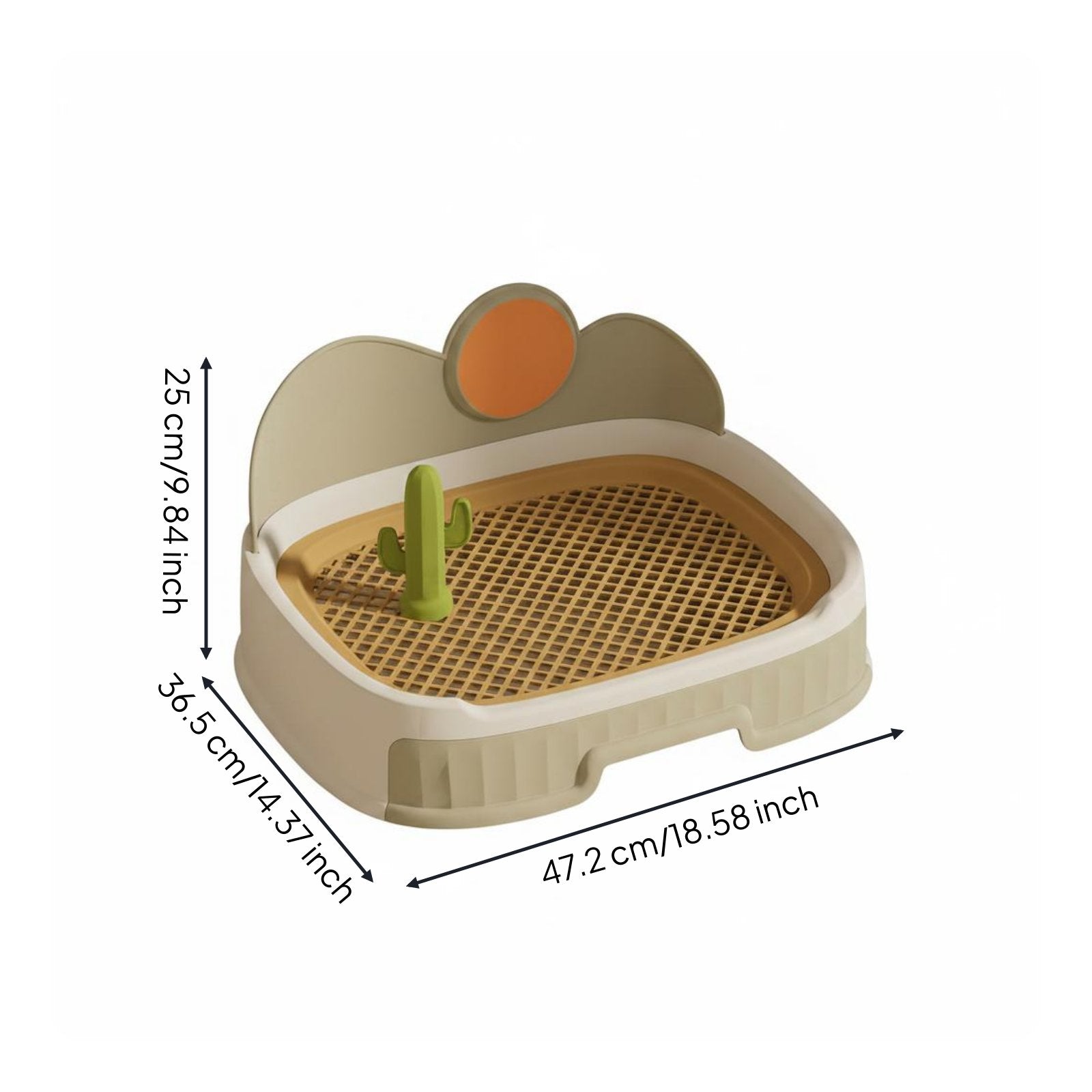Drawer Pet Toilet Removable Grate Dog Potty Pan Raised Back Panel for Small Dogs