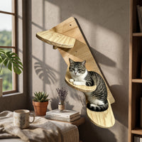 Cat Climbing Shelf Space Saving Wall-Attached Cat Shelves Modern Look Animal Habitat Accessory