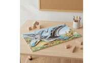 Wooden Dinosaur Puzzle Easy to Grip Dinosaur Learning Puzzle Hand-Eye Coordination Educational Toy for Preschoolers, Children 3++, Kindergarten