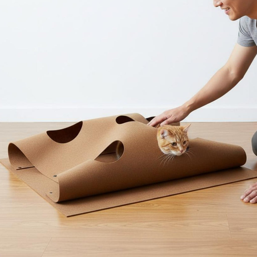 Felt Cat Maze Agility Training Pet Supply Collapsible Design for Indoor, Kittens