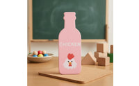 12 Pieces Bottle Bottle-Shaped Pieces Set Labeled Wooden Stacking Toy Painted