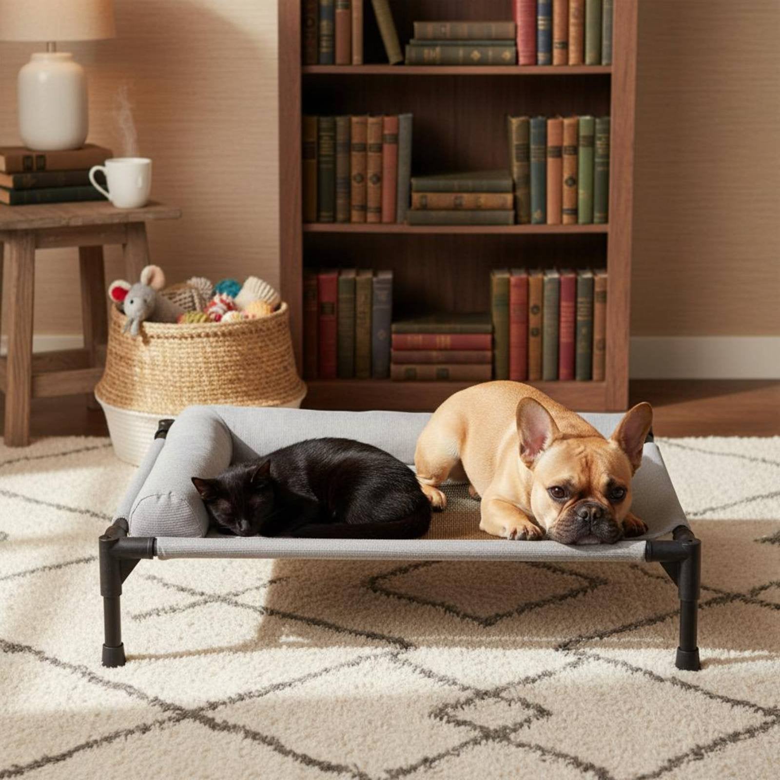 Elevated Pet Bed All-Season Use Raised Dog and Cat Bed Pet Cot Moisture-Resistant Easy to Clean for Dogs, Travel, Patio