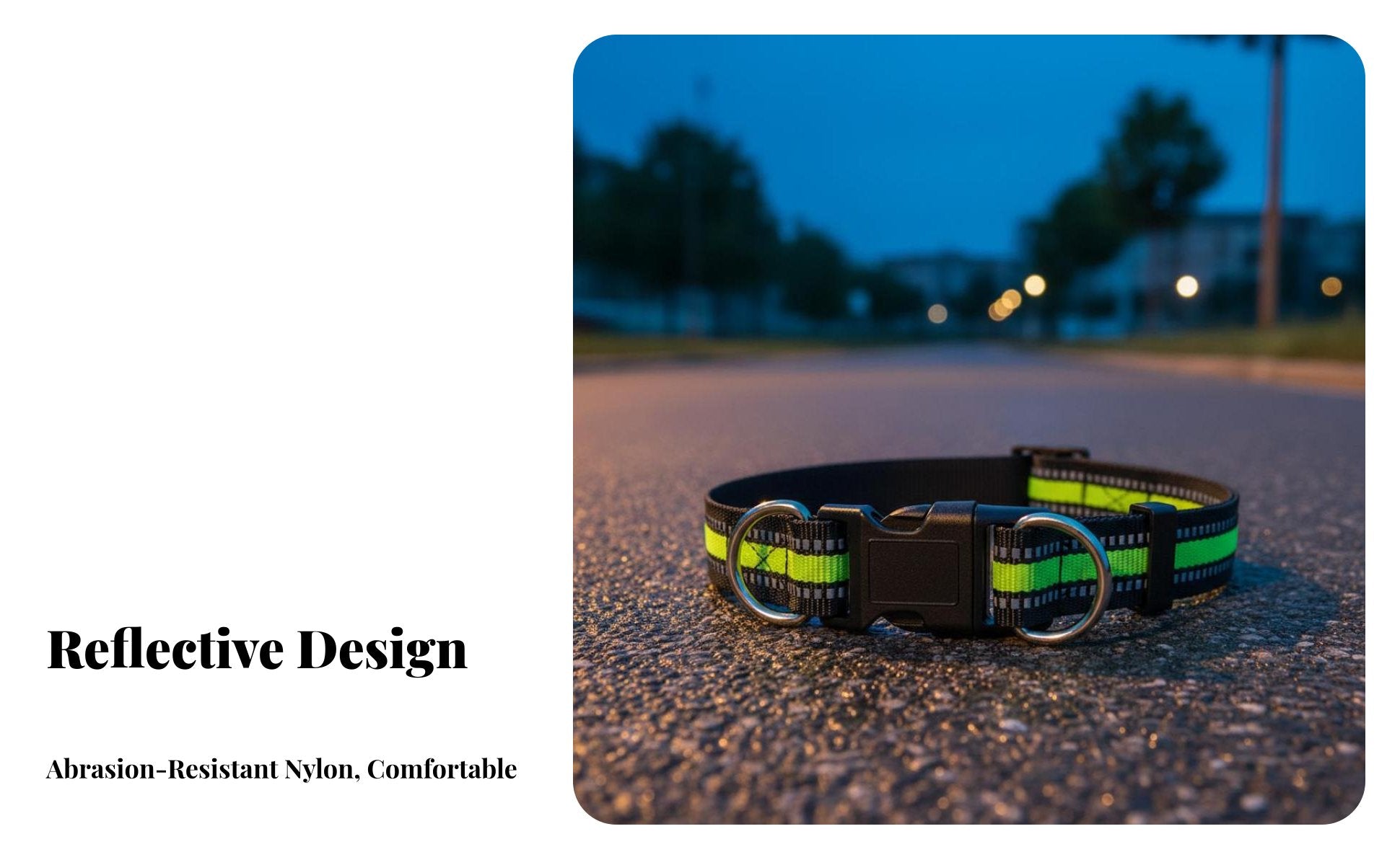 Long-Lasting Adjustable Nylon Pet Collar Comfortable Reflective Pet Collar Lightweight for Daily Walking, Training, Backyard