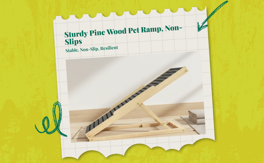 Foldable wooden pet stairs, non-slip