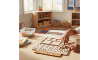 Child-Centered Math Learning Tray Solid Wood Educational Toy for Classroom