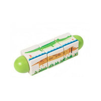 Rotating Cube Brainteaser Rounded Ends Wooden Grasping Toy Graspable for Infants