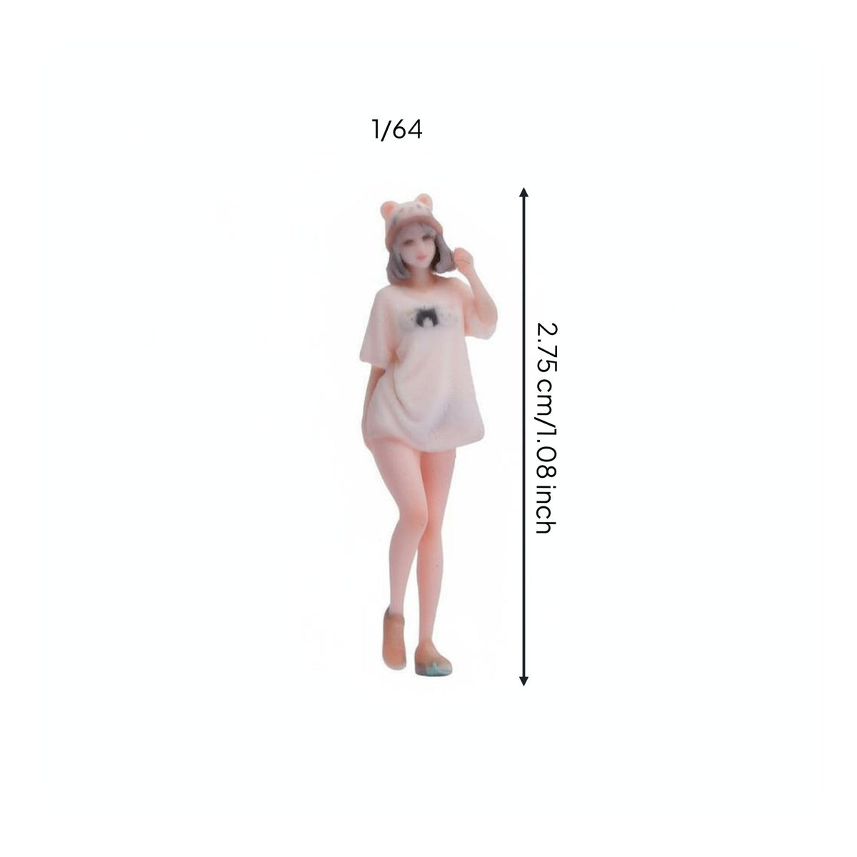 1/64 Scale Female Figure Resin Material 3D Printed Miniature Woman for Hobbyists