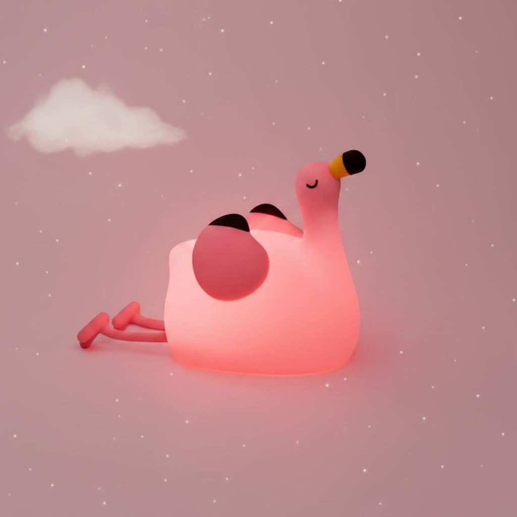 Rechargeable Flamingo Lamp 3 Brightness Levels Rose Creature Lamp for Children