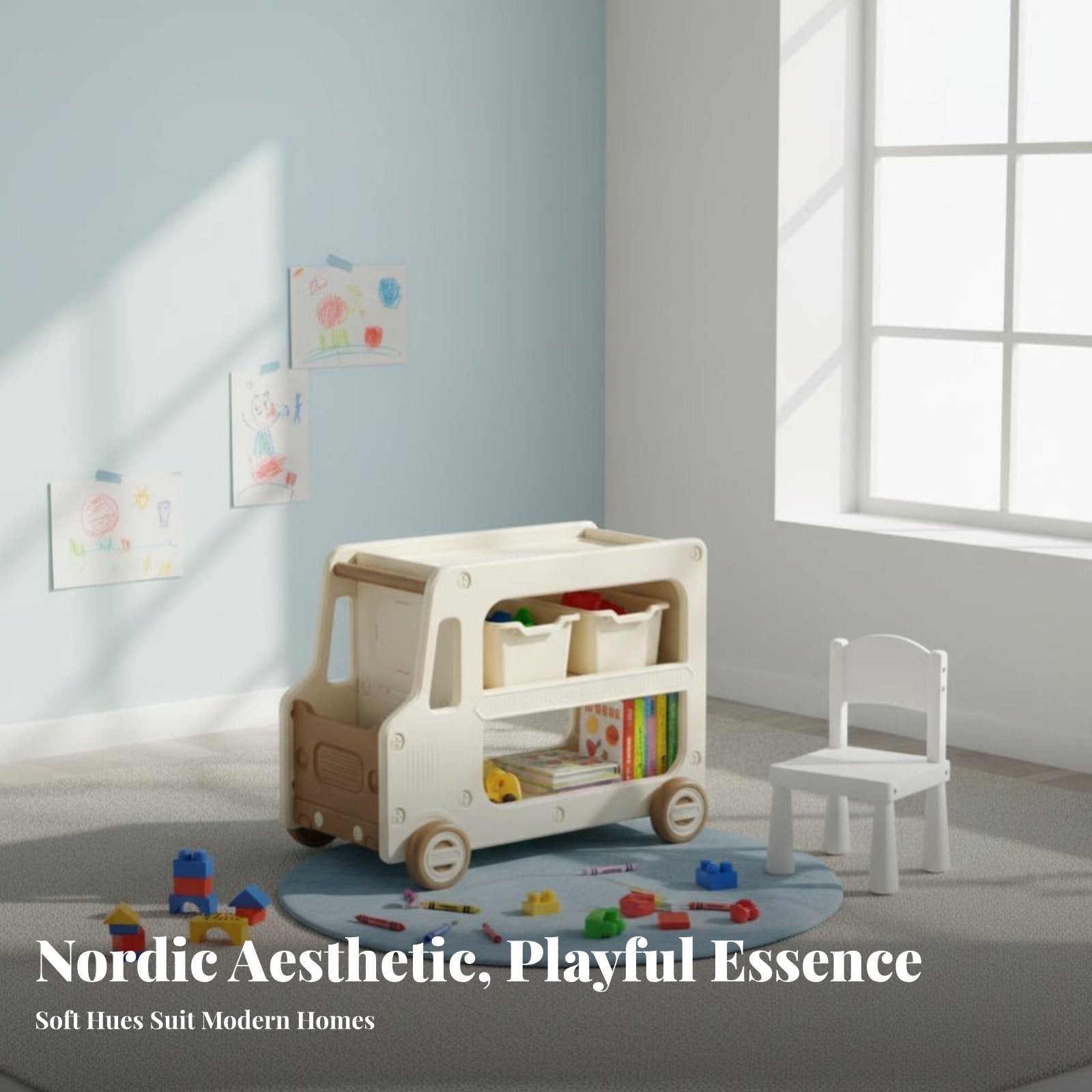 Rolling Changing Table Multi-Functional Storage Trolley Mobile with Wheels