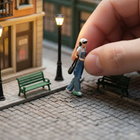 Hat Girl Miniature Highly Detailed Sand Table Person Model Realistic Design Miniature People Figurine for Dioramas