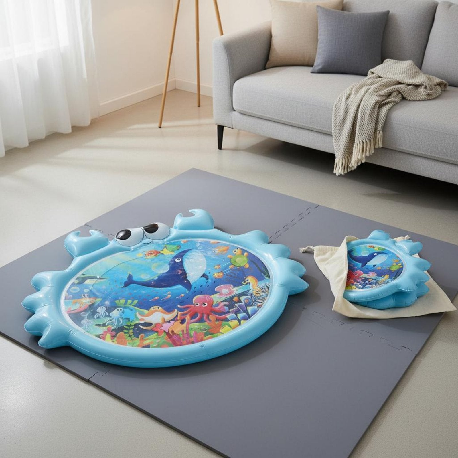 Baby Belly Time Water Mat Watertight Design Infant Toy Easy to Set Up for Indoor