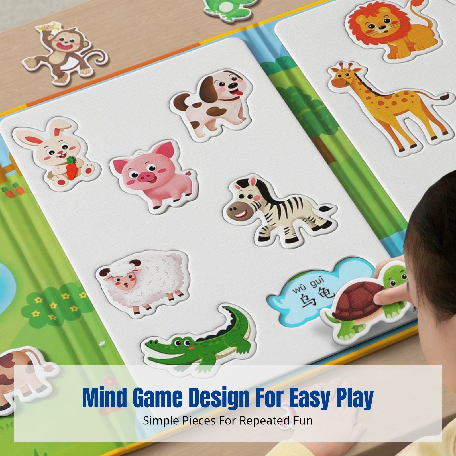 Mind Game Early Learning Toy for Children Numbers Animals Fruits Transportation Colorful Cartoon Paper