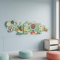 Dinosaur Wall Busy Board Educational Dinosaur Busy Board Interactive Wood Wall Activity Center for Preschoolers, Kids, Kindergarten, Playroom, Nursery