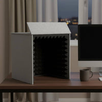 Noise Reduction Desktop Vocal Booth Detachable Portable Audio Input Device Isolation Barrier Quick Assembly for Podcasters, Voice Actors