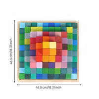 Educational Block Set Educational Rainbow Stacking Blocks Safe Wooden Design