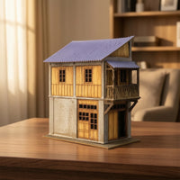 Railway Building Kit Two-Story Diorama House Corrugated for Dioramas, Modelers
