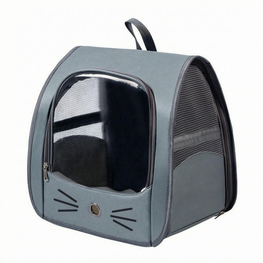 Cube Pet Carrier Ventilation Holes Cat Travel Backpack Chest Buckle