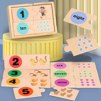 Number Matching Puzzle With Storage Box Wooden Number Matching Board Hand On Learning Child Centered Math Board for Daycare