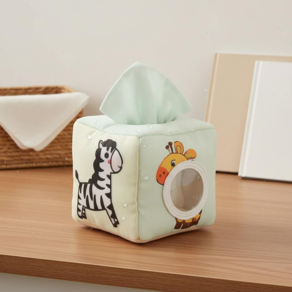 Tissue Box Toy Waterproof Baby Tissue Box Toy Material for Car, Kids