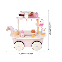 Ice Cream Role Play Wagon Rolling Plaything Educational for Indoor