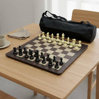 Plastic Chess Set Algebraic Notation Rubber Mat Chess Board for Beginners, Kids