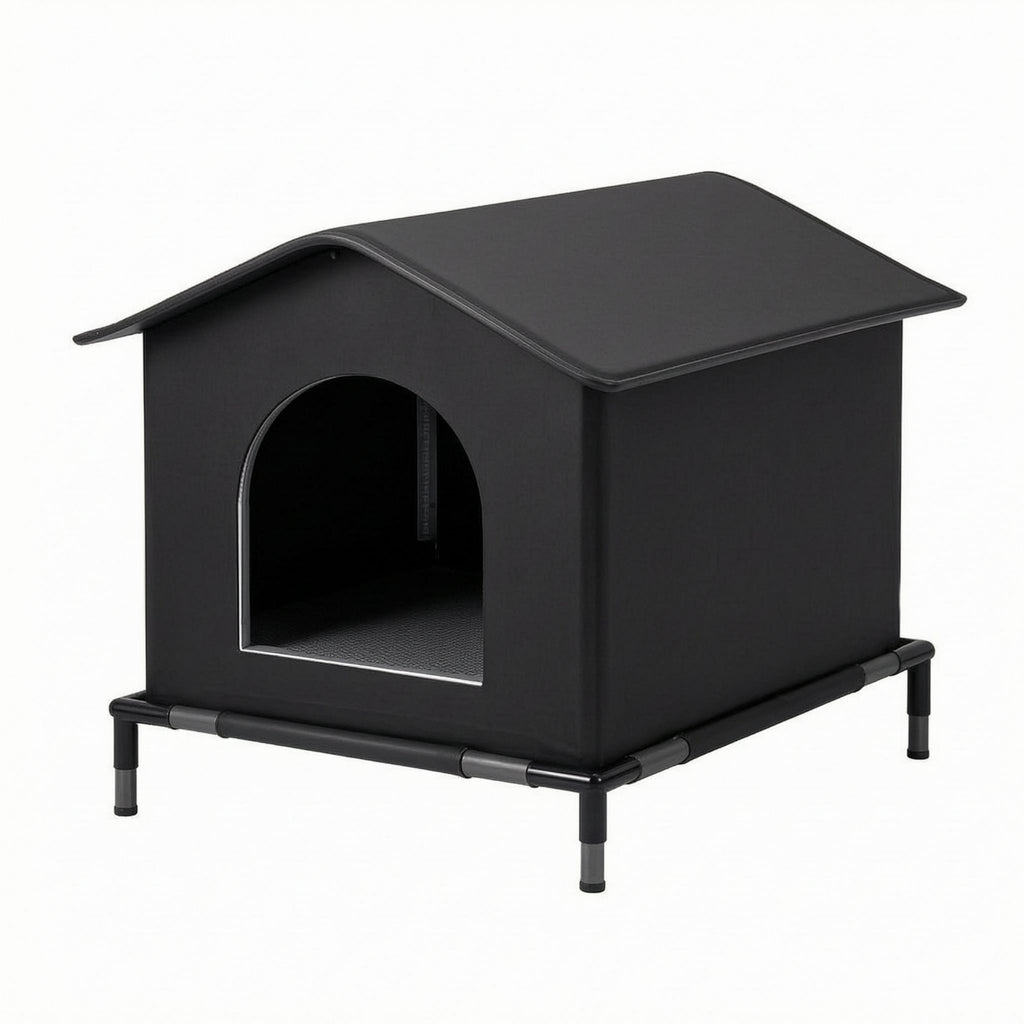 Outdoor Cat Shelter Cylindrical Frame Sloped Roof Cat House