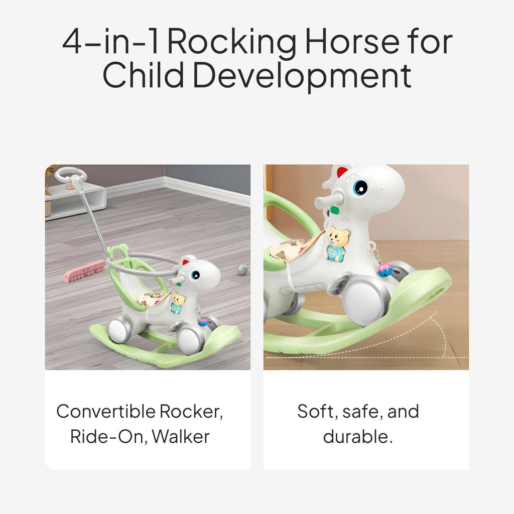 Kids rocking horse with safety seat