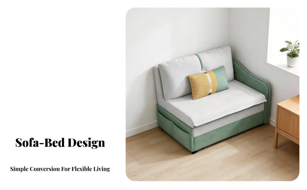 Toddler Fold-Extendable Lounger Single Armrest Transformable Extendable Lounger Foldable Design Soft Foam Construction